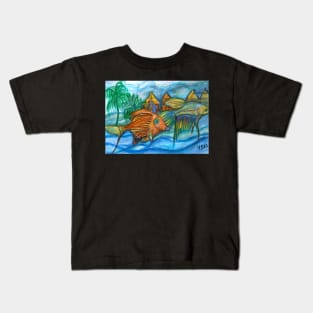 Flying Fish painting Kids T-Shirt